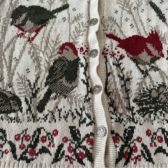 Vintage Northern Reflections Sweater‎ Vest Bird Floral Cottagecore Prairie XL - Picture 2 of 8